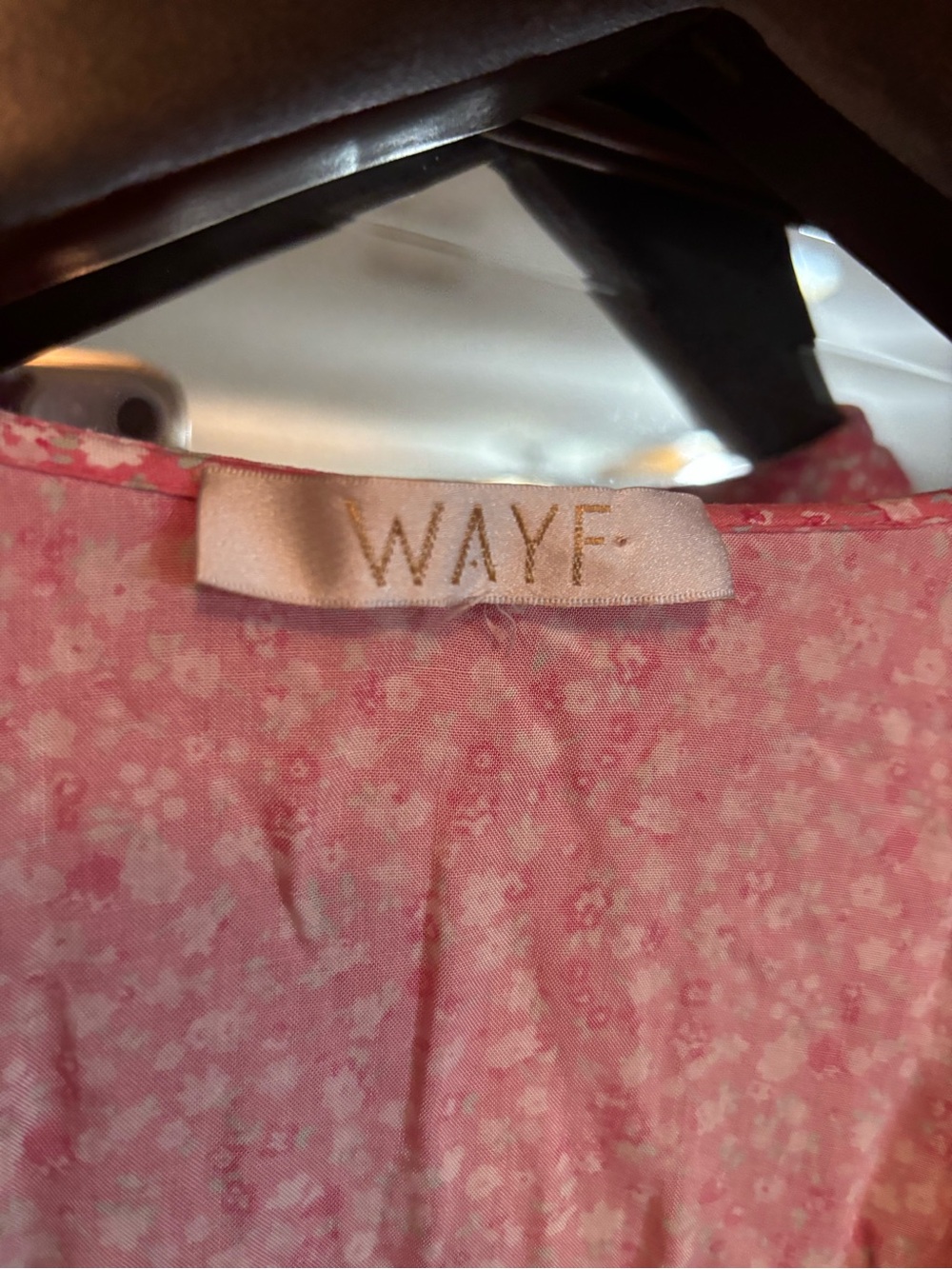 Wayf Pink Floral Ruffle Button-Front Blouse - Picture 2 of 3